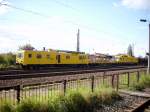 TVT 711 207, Trommelwagen u. ORT 708 336-3 als Zugverband im Bf. Wiederitzsch am 29.08.2011