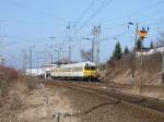 Lichtraummesszug 719 045/046 am 22.Mrz 2011 auf der Greifswalder Strecke am Abzw Srg in Stralsund.