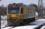 Ultraschallschienenprffahrzeug 200 der Sperry Rail Service am 25.02.09 in Mnchen-Pasing