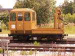 kleine Schienenkranwagen SKL 25 LK auf dem Abstellgleis im Bahnhof Zinnowitz/Insel Usedom am 15.07.09