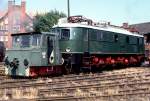 ASF 66 mit E18 31 Bw Wustermark im Juli 1991 bei der Bereitstellung fr eine Fahrzeugschau in Berlin-Wannsee.