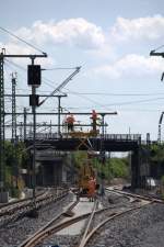 Eine Arbeitsbühne für die Fahrleitungsmontane bei Coswig.03.07.2014 11:39 Uhr.