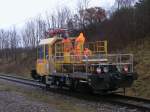 Oberleitungsrevisionsfahrzeug am 03.Dezember 2011 in Sagard.