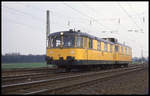 Messzug 725004 in Richtung Hamm am 9.4.1992 kurz vor Neubeckum.