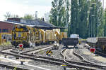 Gleisbauzug von Eiffage Rail auf einem Abstellgleich in Euskirchen - 03.08.2017