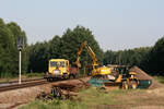 Auf der Anschlussbahn zwischen der PCK-Raffinerie in Schwedt und dem Übergabebahnhof Stendell fanden am 27. Juli 2012 Gleisbauarbeiten statt.

