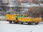 26.1.14 Leipzig Stötteritz, abgestellte Bauwagen