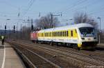 Die 120 502 zog ihren Messzug durch Saarmund. 29.03.2011