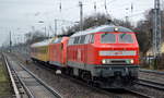 MEG  218 390-3/304  (NVR-Nummer:  9280 1 218 390-3 D-MEG ) mit  145 043-6  [NVR-Nummer: 91 80 6145 043-6 D-DB] und Funkmesszug + Steuerwagen am Haken am 26.02.20 Berlin Hirschgarten.