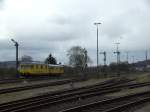 Hier fhrt der Gleismesszug am ehemaligen Rangierbahnhof Luitpoldhtte bei Amberg durch (06.04.2008)