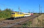 Bundesbahn-Klassiker:
111 059-2 f�hrt einen Messzug an in Gro�korbetha Richtung Wei�enfels.

🧰 DB InfraGO AG, Maschinenpool | DB Systemtechnik GmbH
🕓 23.9.2025 | 10:34 Uhr
