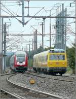 Eine etwas auergewhnliche Zugbegegnung fotografiert am 21.09.08 zwischen Fentange und Bivange.