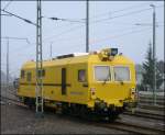 Ein Gleisvormesstriebwagen der Firma Krebs Gleisbau in Stolberg (Rheinl.) Hbf abgestellt 13.4.2009