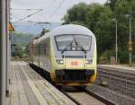 Am 29.07.2013 schon 120 501-2 einen Messzug mit Steuerwagen vorn durch Wehretal-Reichensachsen in Richtung Süden.