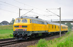 Am Zugschluss schob 218 471-1 den Messzug NBZ 94320, in Zschortau.