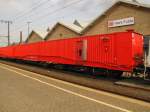 DB Transportwagen-Sd 60 80 991 1 223-7 DB Rtz-Trans 380, am 04.04.2012 im Tunnelhilfszug in Fulda.