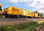 Begleitwagen des Schienenfrszuges   Goliath  der STRABAG in Nassenheide am 17.09.2013.