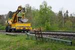 Bauarbeiten zur Elektrifizierung der Sdbahn, Streckenabschnitt Biberach - Aulendorf.