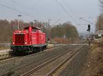 Die Notfalltechnik 714 001 kam am 16.03.2016 in südlicher Fahrtrichtung durch Wehretal-Reichensachsen.