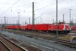 Der Kornwestheimer Tunnelrettungszug am 7.12.2008. Fotografiert aus dem Fenster eines Sonderzuges. Am einen Ende die 714 001 und am anderen Ende die 714 008.