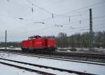 714 006-4 der DB Netz-Notfalltechnik fuhr am 11.02.2010 Lz in Richtung Sden durch Eschwege West.