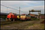 Am ersten September Wochenende 2006 fand noch einmal auf dem Gelände des ehemaligen Rangierbahnhof BW Rbf in Osnabrück eine große Fahrzeugausstellung statt. Das Eintreffen der ersten Fahrzeuge dokumentierte ich morgens am 2.9.2006. Hier sind aus Georgsmarienhütte Lok 5 und aus Minden die 753002 bereits vor Ort.