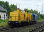 Dieser Bauzug donnert durch Ratingen. Das Foto stammt vom 03.08.2008