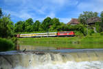 110 169 mit einem Messzug am 28.05.2013 bei Volkmannsdorf.