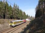 114 501 ist am 26.02.14 mit dem Messzug kurz vor Mehltheuer zusehen.