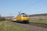 120 160-7 DB mit Messzug bei Retzbach-Zellingen am 28.03.2017