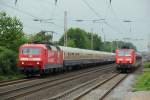 120 501-2  Bahntechnik mit Kompetenz  mit dem IC 2410 nach Flensburg in D�sseldorf-Eller-S�d am 29.06.2012