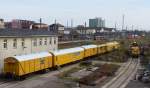 Waggons und Gleisbaumaschinen abgestellt in Nordhausen 04.10.2013