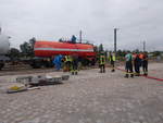 Am Abend vom 27.Juli 2019 mußten die Feuerwehren Bergen,Buschvitz,Sehlen und Patzig zur einer Bahnübung,am Bahnhof Bergen/Rügen,ausrücken.Dabei wurde ein Leckschaden,mit Austritt