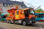 VGF Mercedes Benz Actros 1843 Turmdrehwagen mit Hilton Kommunal GmbH Aufbau der Fahrstromtechnik am 19.09.26 beim 30 Jahre VGF Jubil�umsfest in Frankfurt Eckenheim