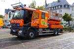 VGF Mercedes Benz Actros 1843 Turmdrehwagen mit Hilton Kommunal GmbH Aufbau der Fahrstromtechnik am 19.09.26 beim 30 Jahre VGF Jubil�umsfest in Frankfurt Eckenheim
