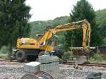 Verschiebung der neuen Eisenbahn Brcke in Freienohl.