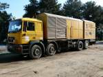 Zweiwege-Schwei-LKW SKl 97 59 95 50 60-2 der deutschen Firma Thormhlen-Schweitechnik Bad Oldesloe, unterwegs zum Schienenschweien in Anatolien.
17.04.2009 Camlik-Gar
