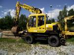 Ein Zweiwege Bagger der Ilztalbahn am 09.08.12 in Waldkirchen geknipst