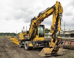 Liebherr A900, Zweiwege Bagger der Firma Balter/Losheim. 17.07.2016 in Herzogenrath