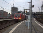 Taurus ÖBB 1116 095 von ÖBB kommt mit dem Nightjet aus Wien-Innsbruck(A) nach Brüssel(B) und steht in Aachen-Hbf.