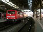 111 115 mit RE9 in Aachen Hbf 31.1.2009