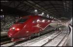 Der Thalys 4304 in Aachen auf seine Abfahrt nach Brssel wartend.