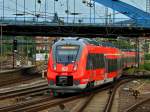 Hamsterbacken-Doppel 442 263 und 442 758 fhrt am 28.06.2012 unter der Burtscheider Brcke auf ein Abstellgleis des Bw am Aachener Hbf.