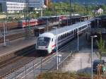 Ein Bpmbdzf-Steuerwagen des IC 2064 am 06.05.07 im Bahnhof Aalen auf Gleis 1.