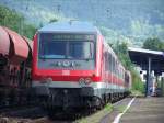 Ein RE Zug nach Stuttgart Hbf stand am 22.06.07 im Bahnhof Aalen auf Gleis 5 Abgestellt, er begann erst am Abend seine Fahrt nach Stuttgat. Am Zuganfang hing die Br.143 315-0.