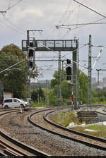 VDE 8 Komplexmaßnahme Halle Rosengarten–Angersdorf  ▶ Standort: Bahnhof Angersdorf    Neue Ausfahrsignale Richtung Halle (Saale) auf den Gleisen 1 und 2 - mit gewöhnlichem