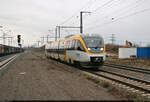 Vermutlich von seinem Einsatzgebiet kommend, brummt 643 106 (VT 2.06 c | 95 80 0943 106-4 D-ERB | Bombardier Talent) im Bahnhof Angersdorf immer weiter gen Osten.