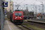 DB 187 111 mit Kesselwagen nach Angermünde durch Anklam am 02.03.2020.