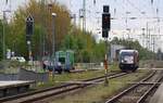 Paralleleinfahrt in den Bf Anklam - 312 109 Suiker Unie auf 3 und EPCD 187 085 auf 1 - 06.05.2019.