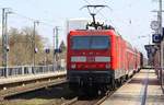 DB 143 267 Schublok am RE3 am 17.04.2021 - Bf Anklam